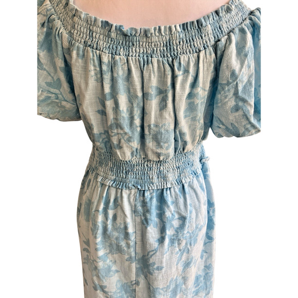 Women's Floral Print Dress Off Shoulder Size OX Cottage Gypsy Y2K NWT - Picture 6 of 10